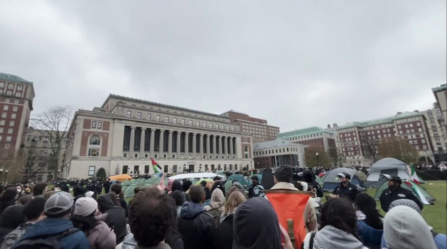 Anti-Israel protesters set up encampment on Columbia University campus