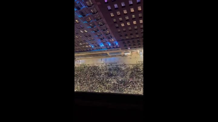Eagles fans celebrate in Philadelphia after NFC Championship win