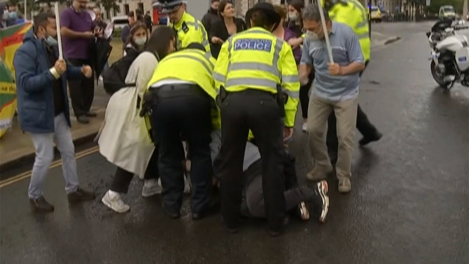 Boris Johnson S Car In Minor Crash After Protester Jumps In Front Of Caravan Fox News
