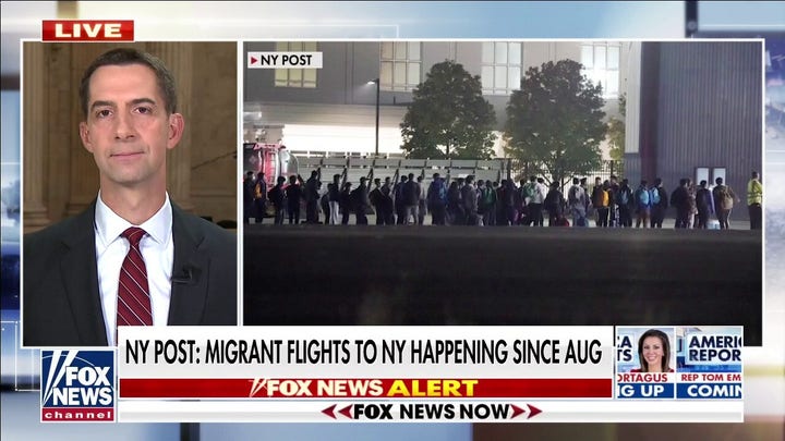 Tom Cotton slams the Biden admin for flying unaccompanied migrants from Texas to New York