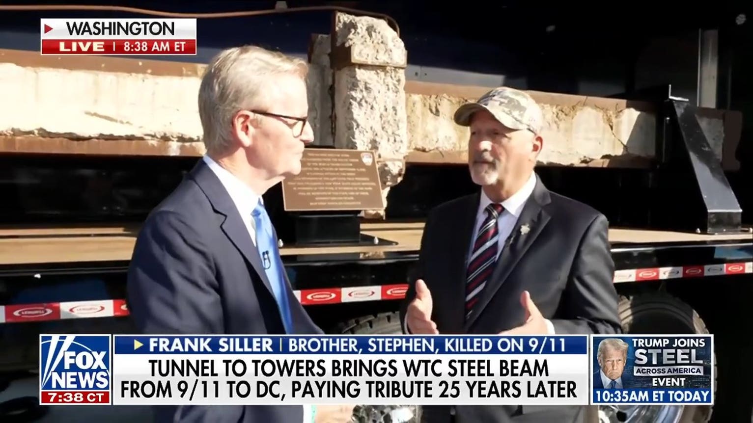 World Trade Center steel beam arrives at the White House for 9/11 tribute