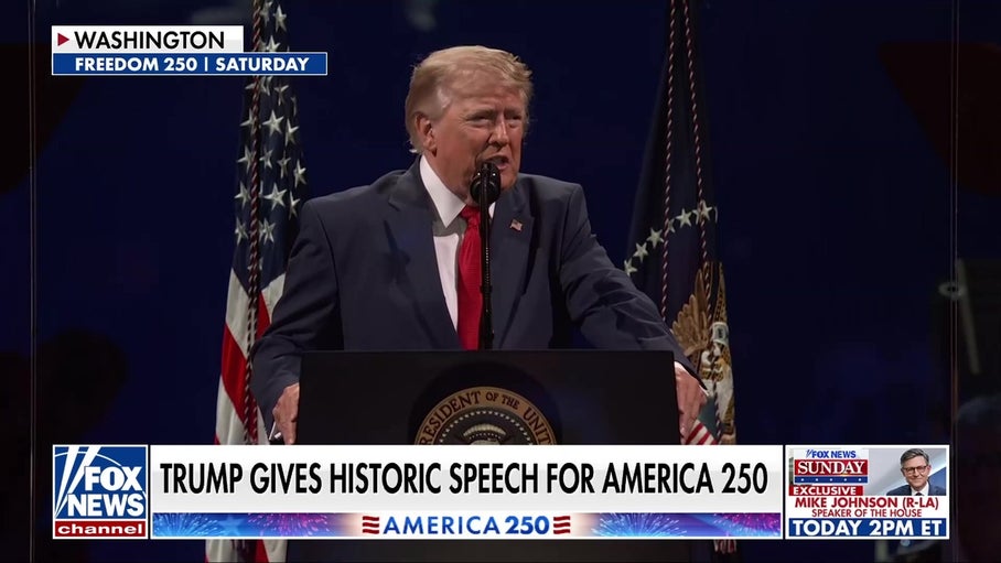 President Trump praises America's enduring fight for freedom