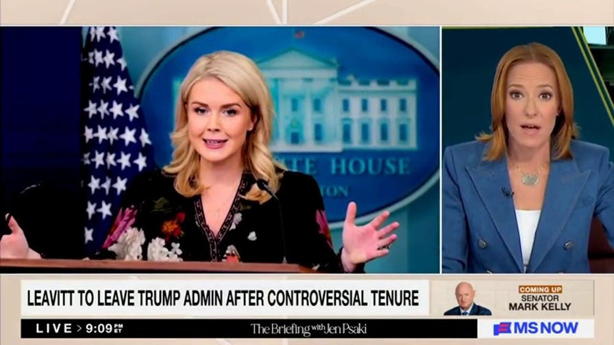 Jen Psaki claims Karoline Leavitt rarely faced tough questions as press secretary