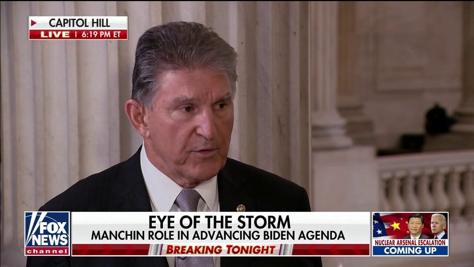 Sen. Joe Manchin speaks to Fox News on Biden's faltering agenda