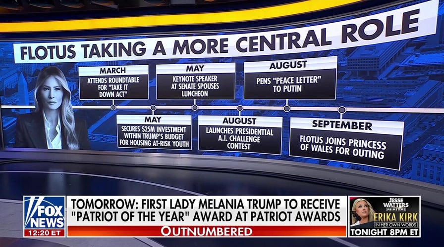 First lady Melania Trump to be honored as Patriot of the Year