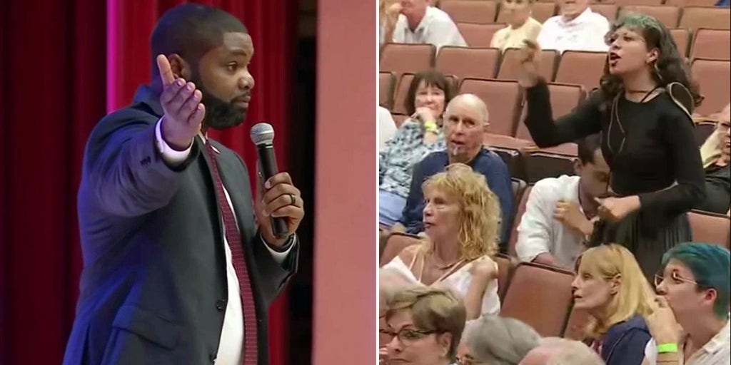 Rep. Byron Donalds argues with anti-Israel protester during town hall