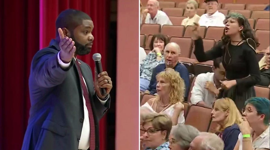 Rep. Byron Donalds argues with anti-Israel protester during town hall