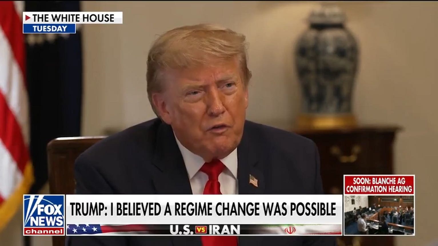 Trump discusses potential Iranian regime change and school strike investigation