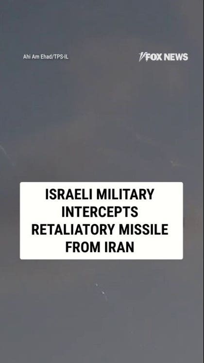WATCH: Israeli military intercepts retaliatory missile from Iran