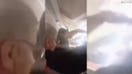 Passengers scream as violent shaking appears to tear apart plane cabin during flight