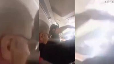 Passengers scream as violent shaking appears to tear apart plane cabin during flight