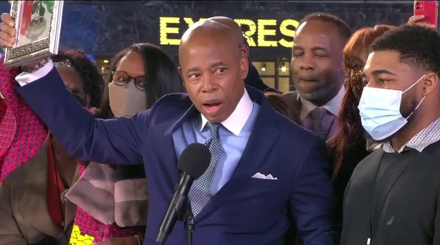 NYC Mayor-elect Eric Adams sworn in after Time Square ball drop