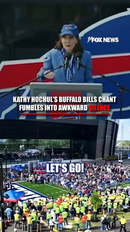 Kathy Hochul's Buffalo Bills chant fumbles into AWKWARD SILENCE 