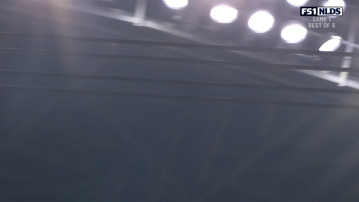 Brewers get an out despite ball HITTING roof in ninth inning vs Padres