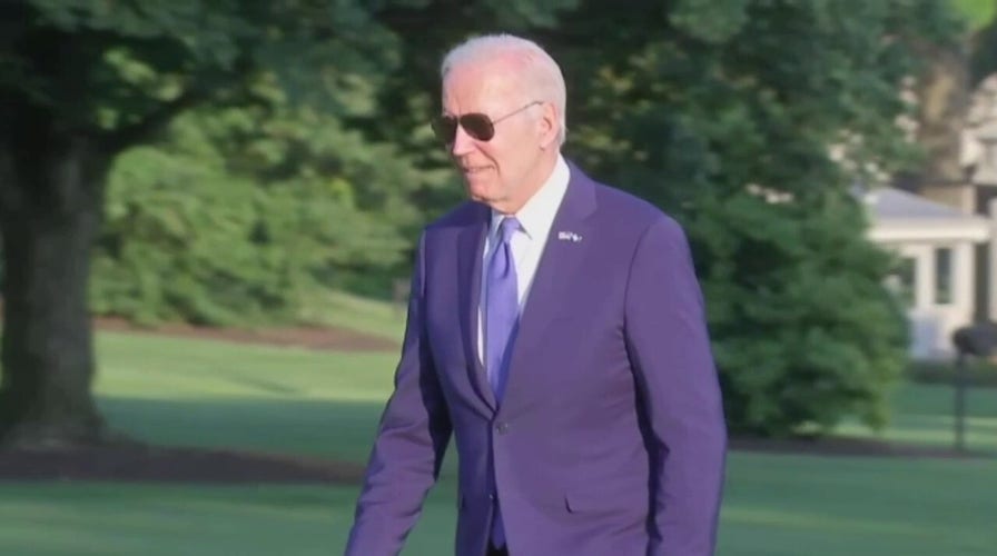 President Joe Biden hit his head while exiting Marine One Thursday.