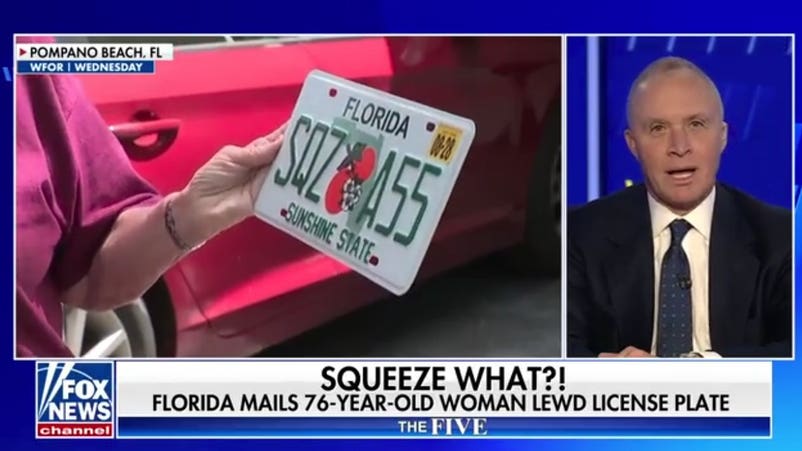 Florida grandma stunned by 'SQZ A55' license plate