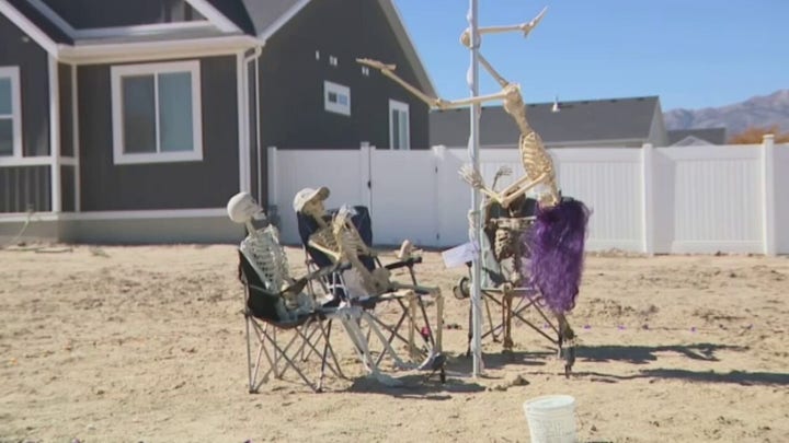 Utah homeowner defends controversial Halloween display