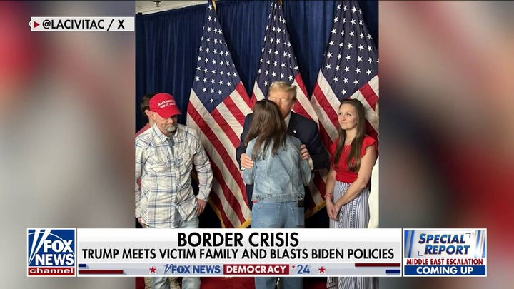 Trump attacks Bidens border policies after meeting with family of Laken Riley