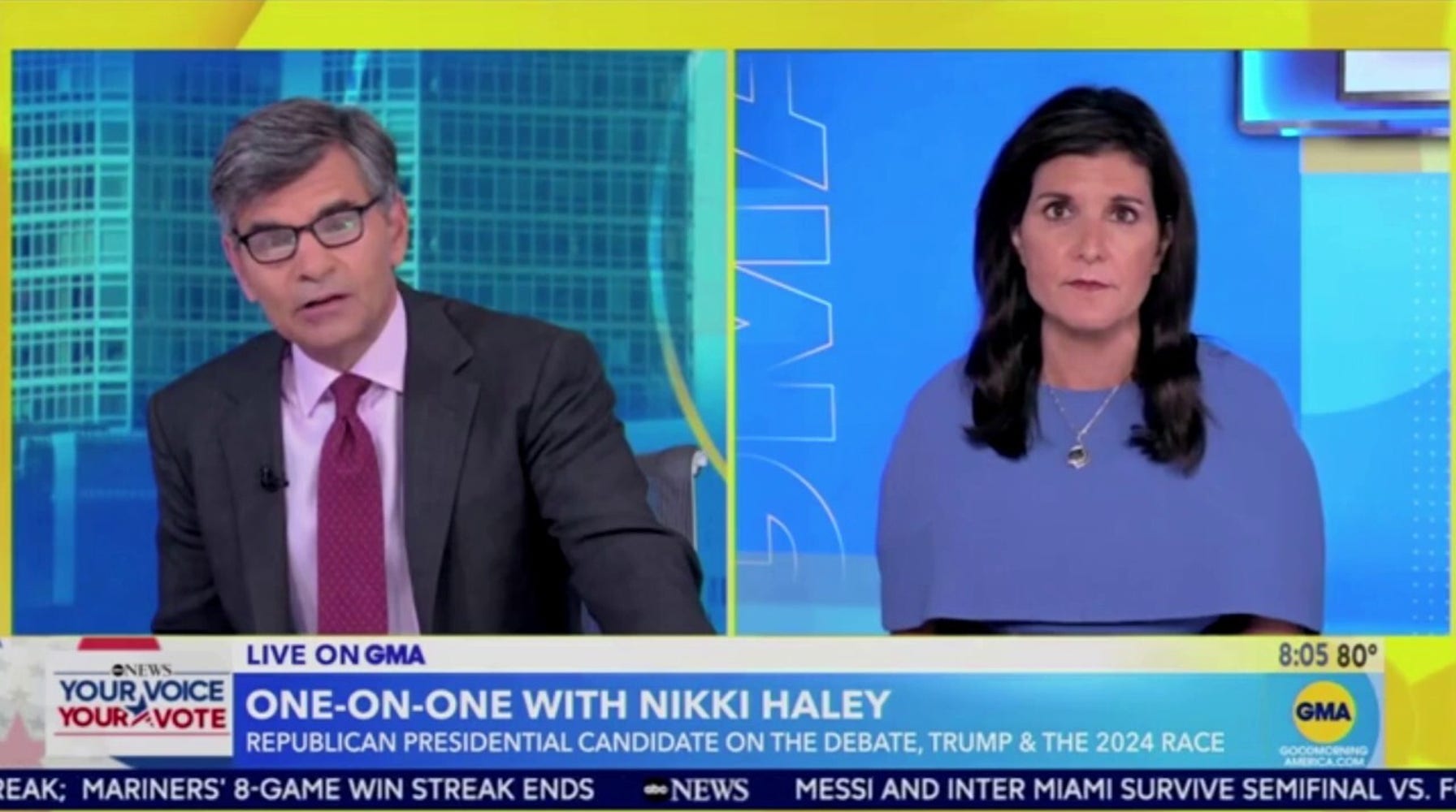 Stephanopoulos Clashes with Haley Over Biden's Ability to Complete Term