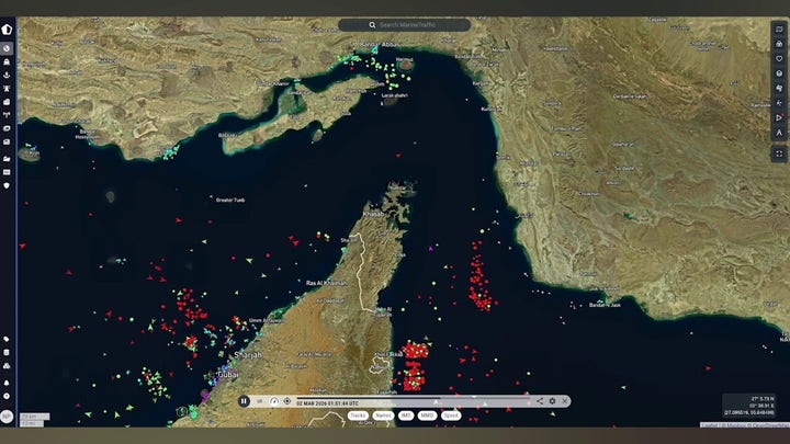 Watch as marine cargo in the Strait of Hormuz grinds to a halt amid Iran conflict