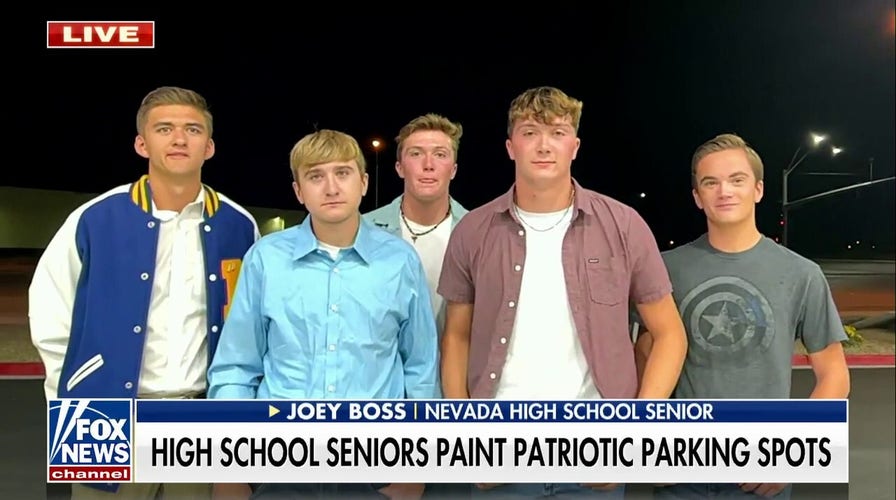 Nevada high school seniors paint USA parking spots