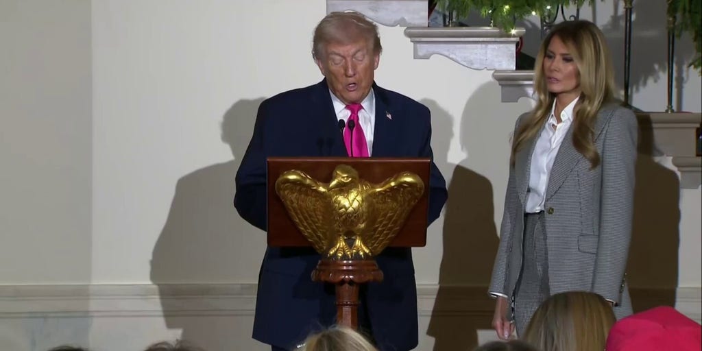 Trump addresses weekend attacks at White House Christmas event