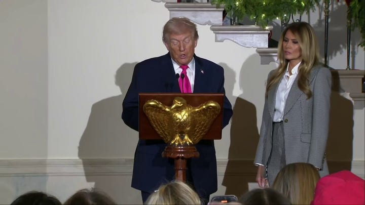 Trump addresses weekend attacks at White House Christmas event