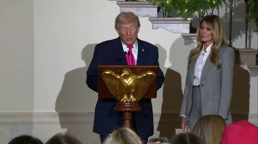 Trump addresses weekend attacks at White House Christmas event