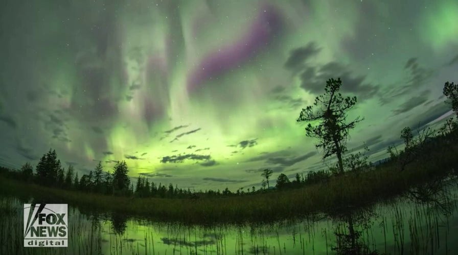 Northern lights cast green glow above Alaskan national park