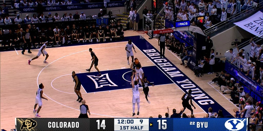 BYU's Tyler Mrus hits pump fake & drains 3-pointer vs. Colorado