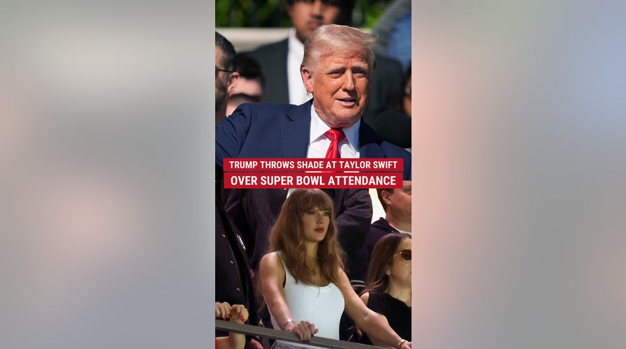 President Trump throws shade at Taylor Swift during Philadelphia Eagles' Super Bowl celebration at White House