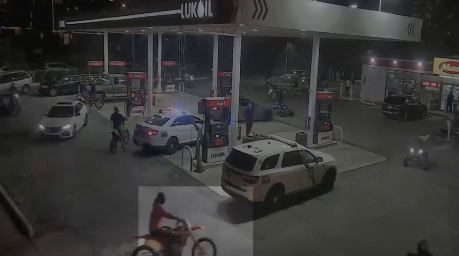 Group of ATV, dirt bikers surround police cruisers at Philadelphia gas station 