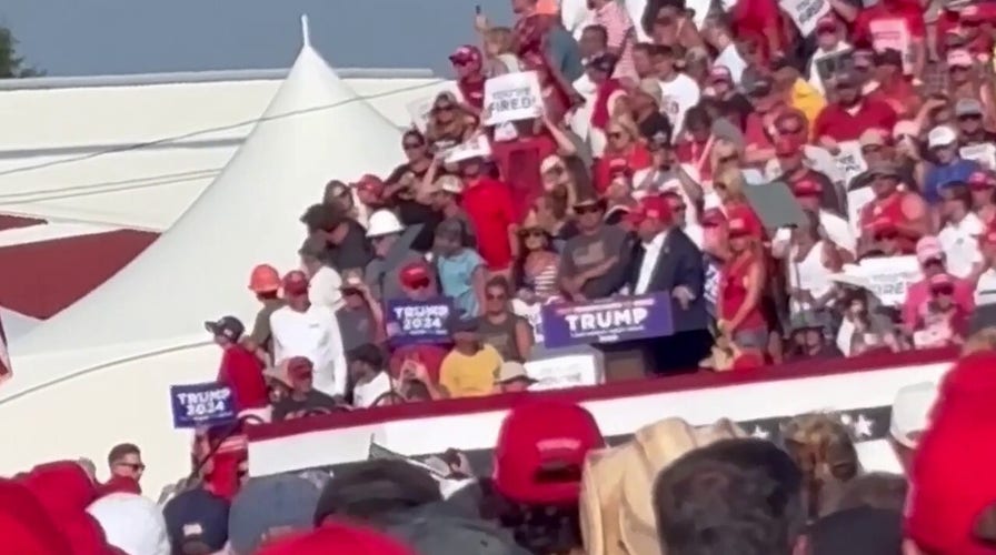 Eyewitness video shows moments just before and after shots fired at former President Trump