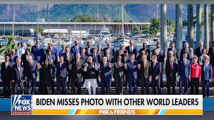 Biden misses G-20 family photo in Brazil