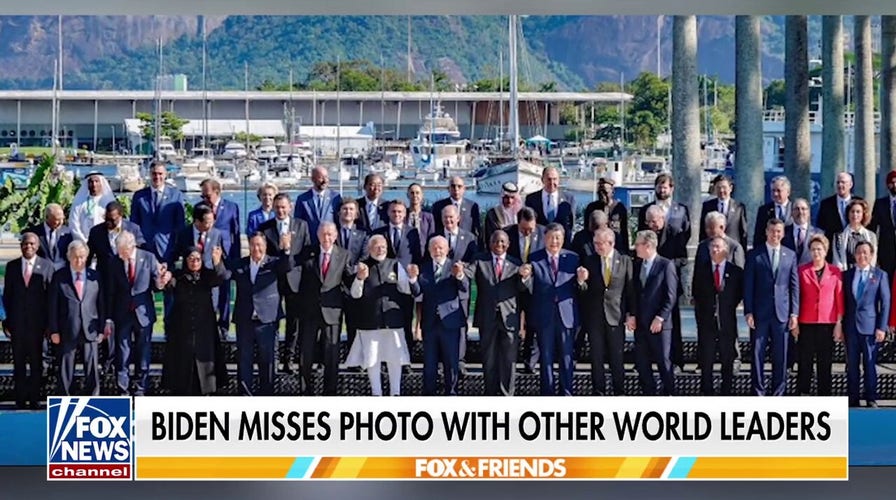 Biden misses G-20 family photo in Brazil