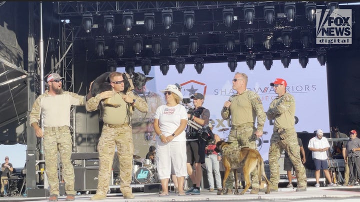 Combat veteran honored with service canine at NJ country music festival