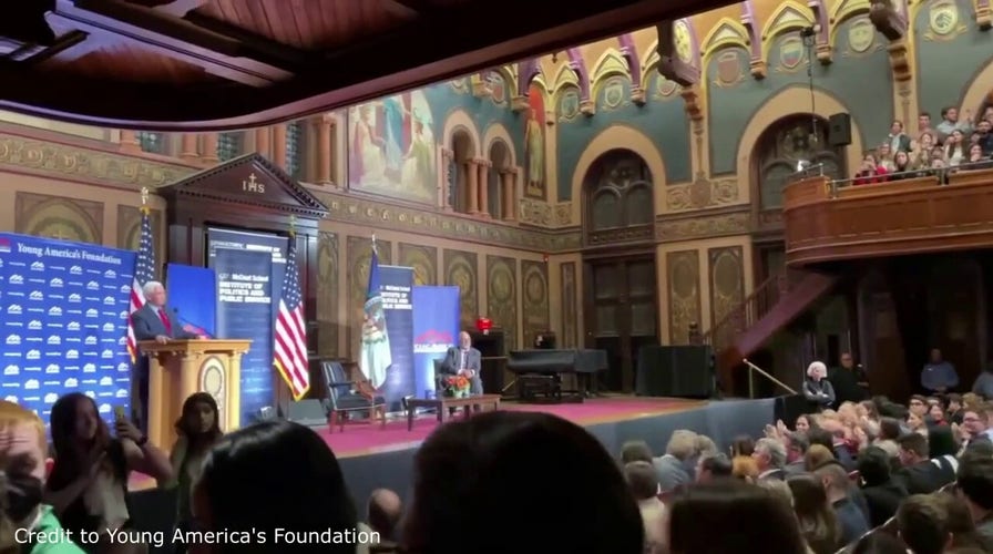 Georgetown Students Walk Out During Pence Speech, Chant 'hate Has No ...