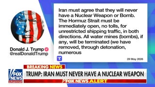 Trump outlines conditions for Iran deal: No nuclear weapons, open Strait of Hormuz
