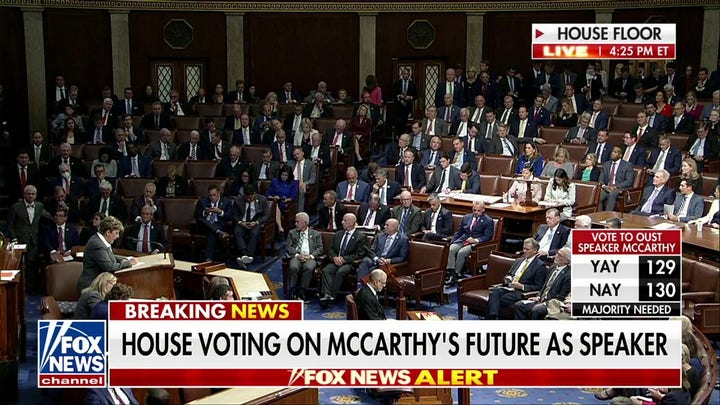 US House votes on motion to vacate speaker chair