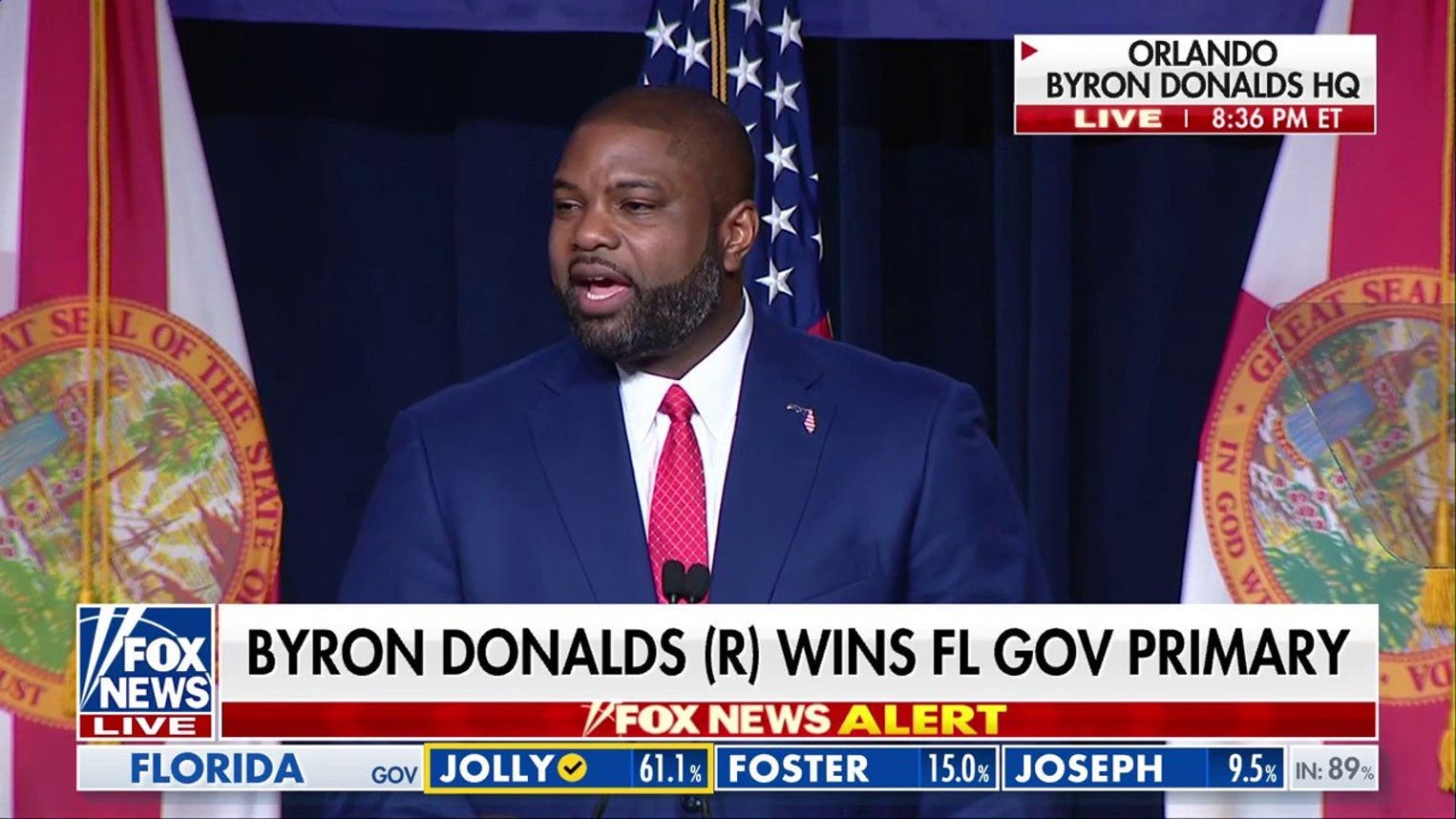 BREAKING: Byron Donalds wins Florida Republican gubernatorial primary