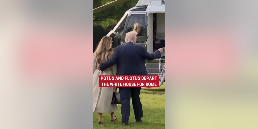 The Trumps board Marine One to head to Rome