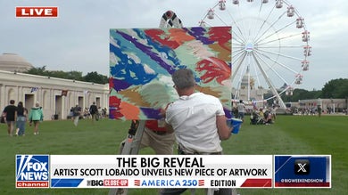 Artist paints President Trump live, celebrating America 250 at the Great American State Fair