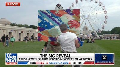 Artist paints President Trump live, celebrating America 250 at the Great American State Fair