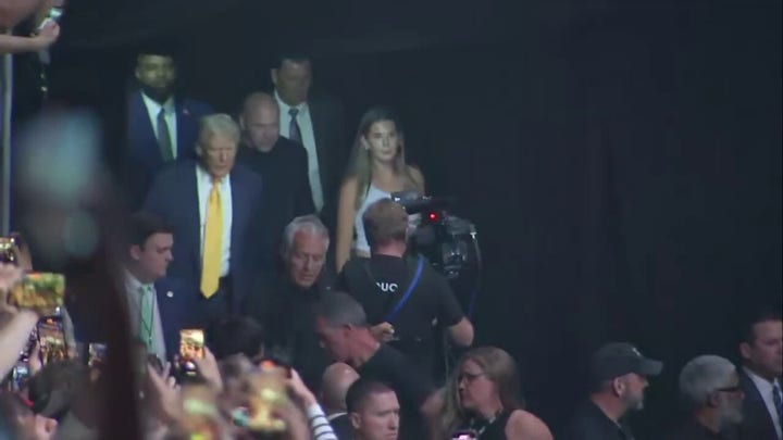 Trump makes entrance to UFC 314