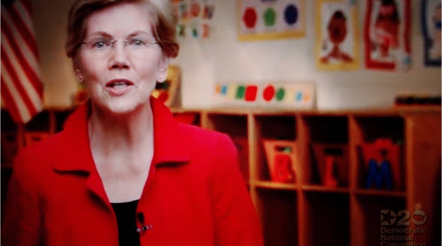 Sen. Warren’s kid-block background spells B-L-M during DNC convention speech