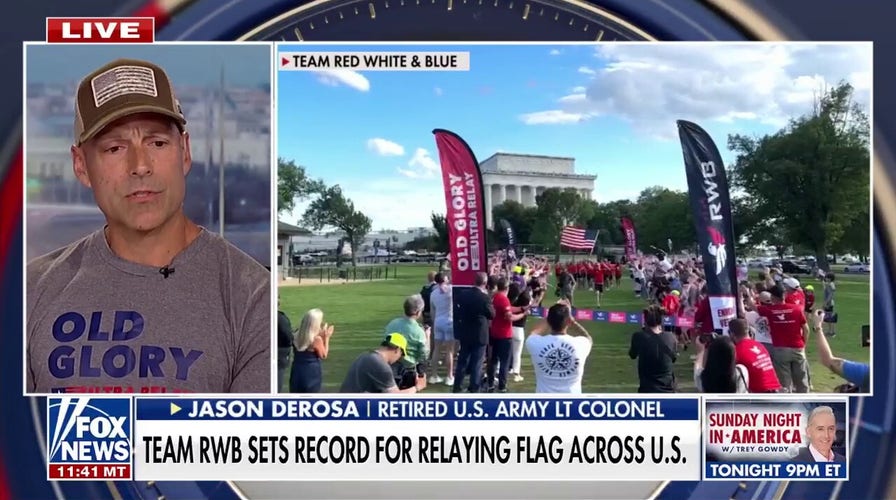 Veteran organization breaks US flag relay record