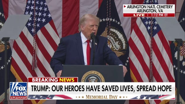Trump addresses the nation at Arlington National Cemetery on Memorial Day