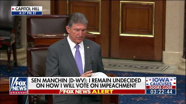 Manchin: Censure of Trump would be bipartisan statement condemning his behavior
