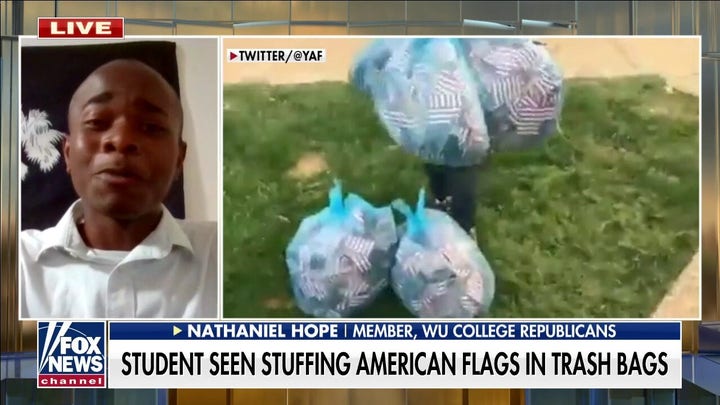 Student caught removing 9/11 tribute flags, placing in trash bags