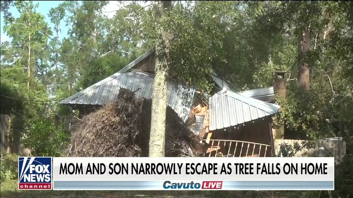 Louisiana mom tells how her and her son escaped when a tree fell on their house during Hurricane Ida